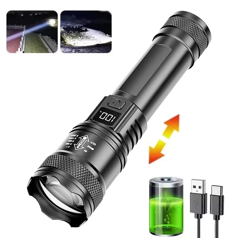 USB Rechargeable Clip Flashlight with Side Light