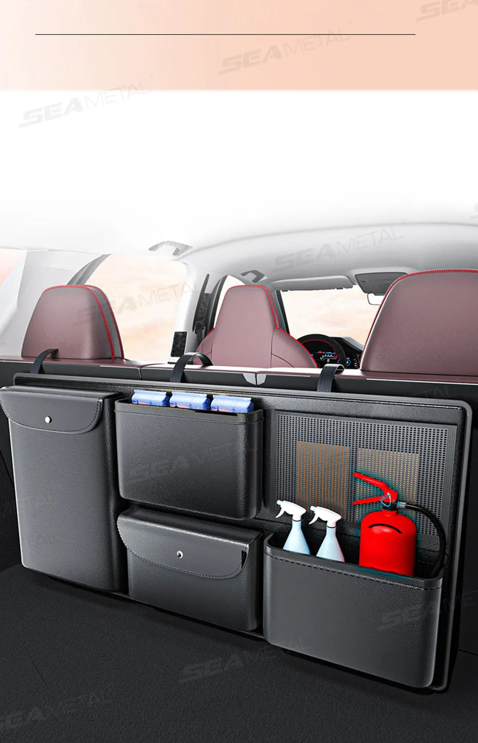 SEAMETAL Car Trunk Organizer Multi-Pocket Backseat Hanging Storage Bag Waterproof Car Storage Pocket Universal for Suv Truck Mpv