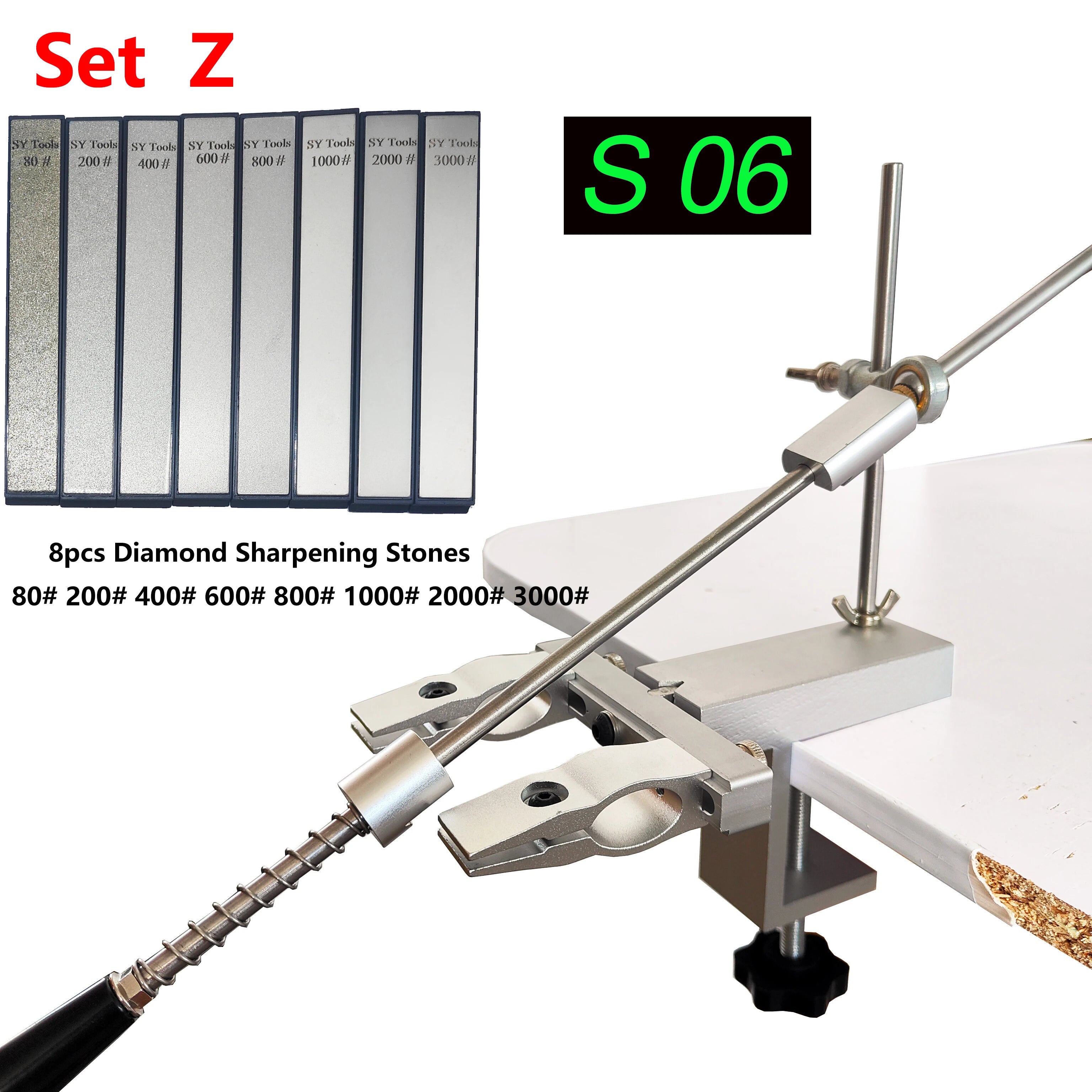 S09 New Design Professional Fixed Angle Apex Knife Sharpener Kitchen Knife tools Knife Sharpening System with diamond stones Set 