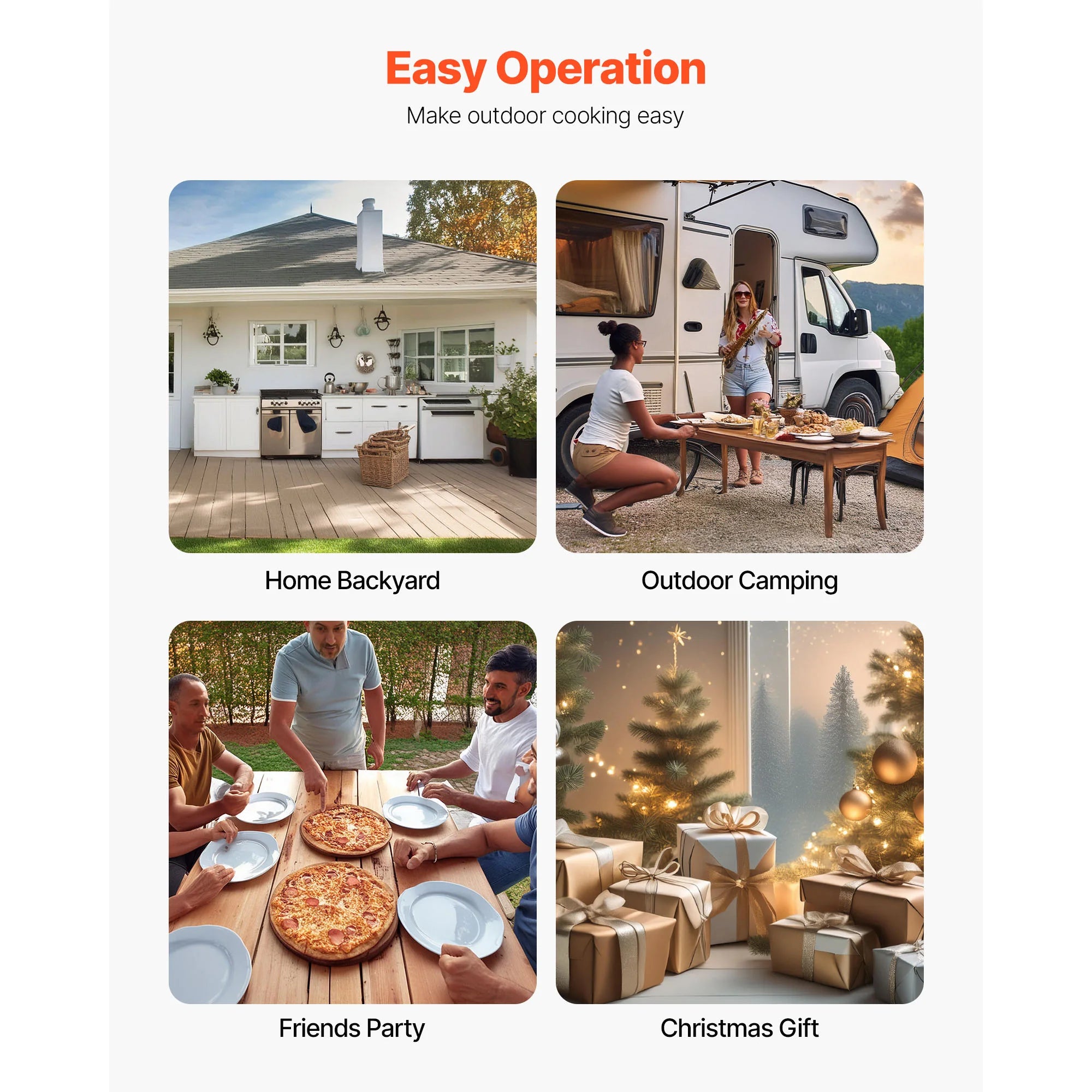 Outdoor 12-Inch Wood Pellet Pizza Oven with Thermometer