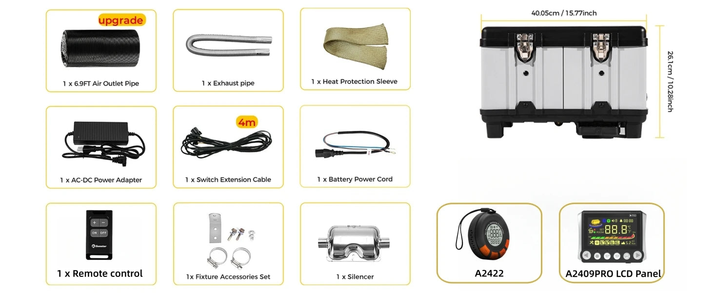 8KW Diesel Air Heater with CO Alarm, Bluetooth Control
