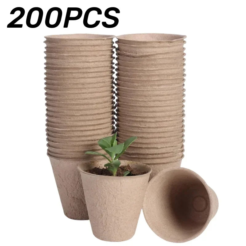 Pulp Seed-Starting Pots, 20–200-Piece Packs