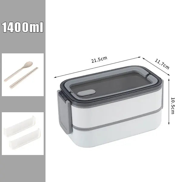 Stacking Lunch Box with Handle, One/Two Layers