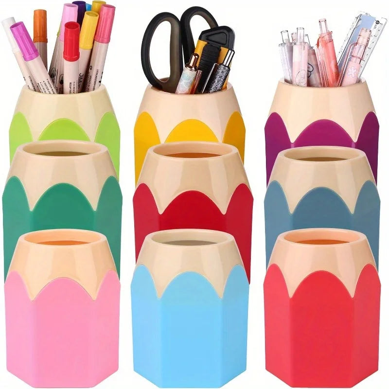 Pencil-Shape Desktop Pen Holders, Pack of 5