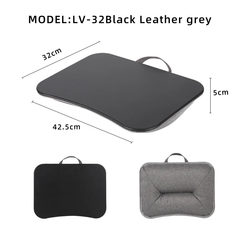 Cushioned Laptop Lap Desk with Wood Surface & Built-In Mouse Pad