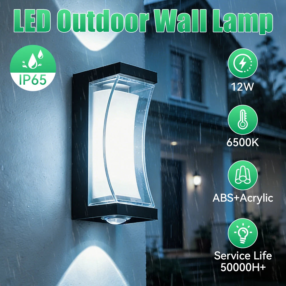 Applique da esterno LED da 12 W, IP65, tre forme del paralume