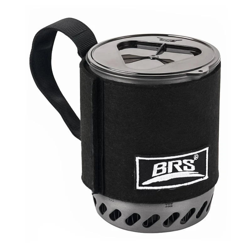 BRS-61 Camping Stove Kit with 1500W Heat Collecting Pot
