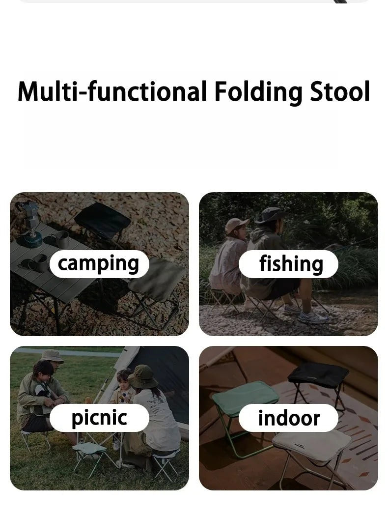 Naturehike 2024 New Camping Chair Portable Lightweight Outdoor Aluminum Chair High Load Travel Foldable Beach Fishing Chair 