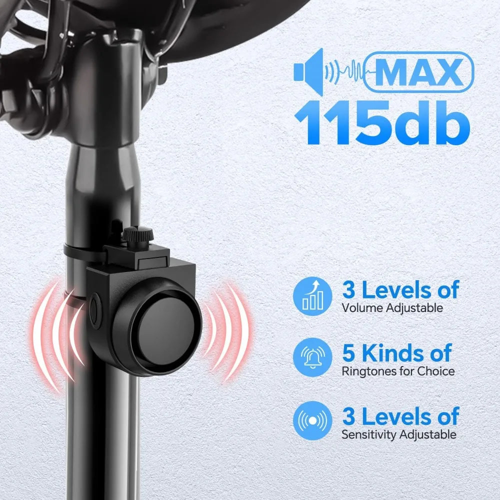  Bocina de bicicleta ruidosa contra robo, alarma impermeable para bicicleta, motocicleta, movilidad eléctrica, E-Bike