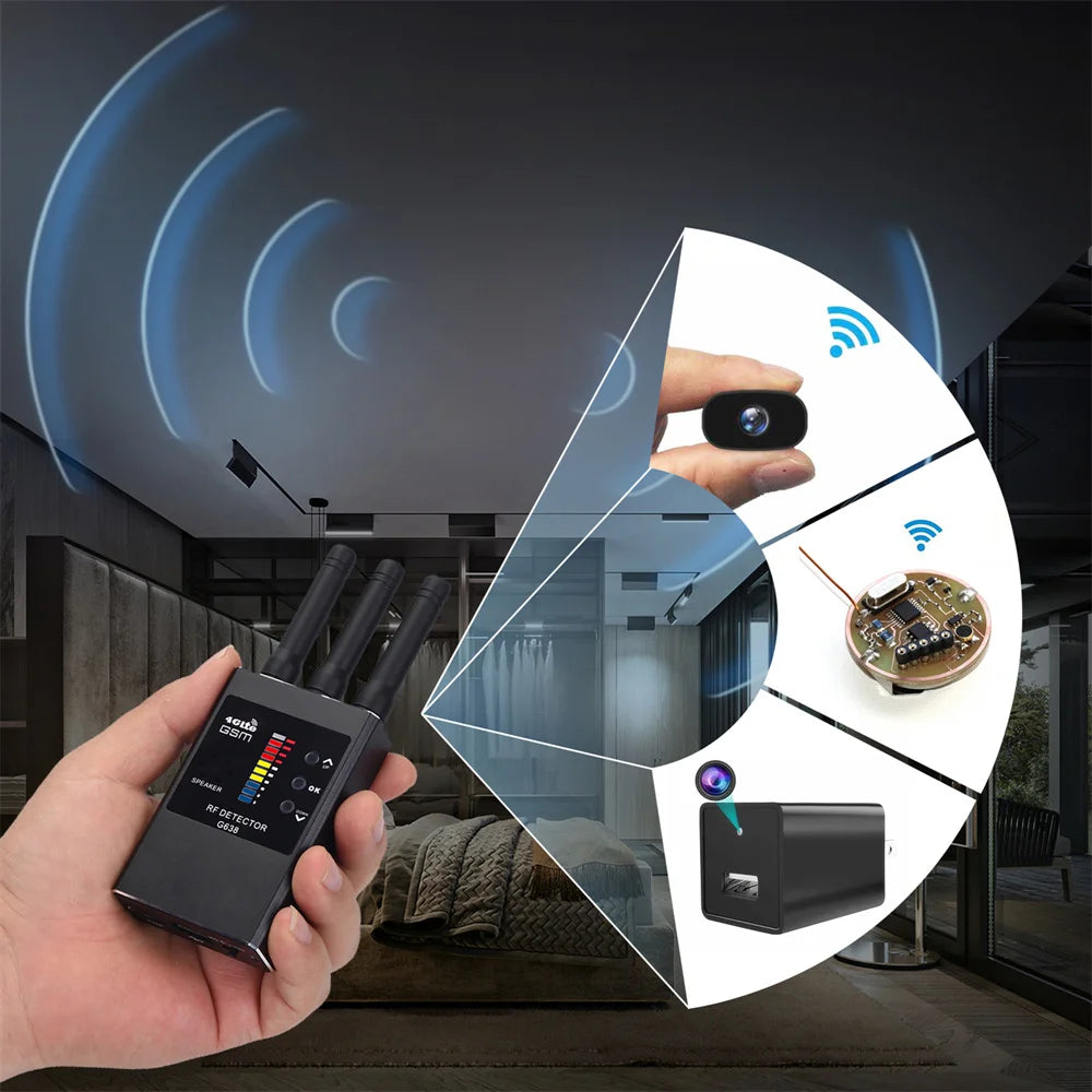 Latest Hot Sale G638 Anti Spy Detector Hidden Camera Infrared Scanner WiFi Bug Finder Wireless RF Signal GSM GPS Tracker Mini Le