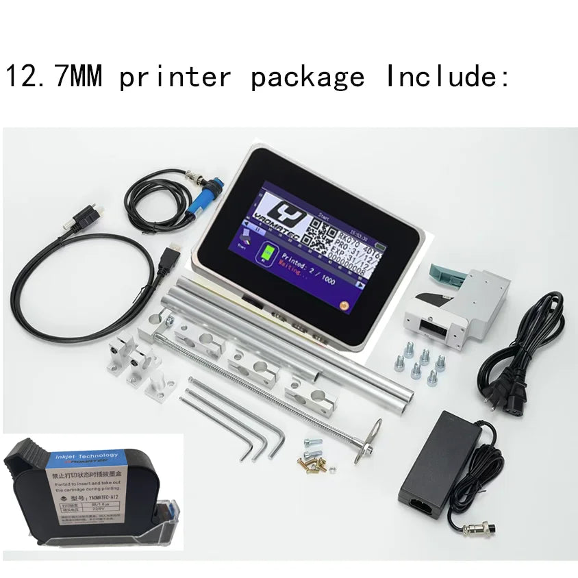 TIJ Inkjet Coding Printer 12.7mm Expiry Date & Batch Printer