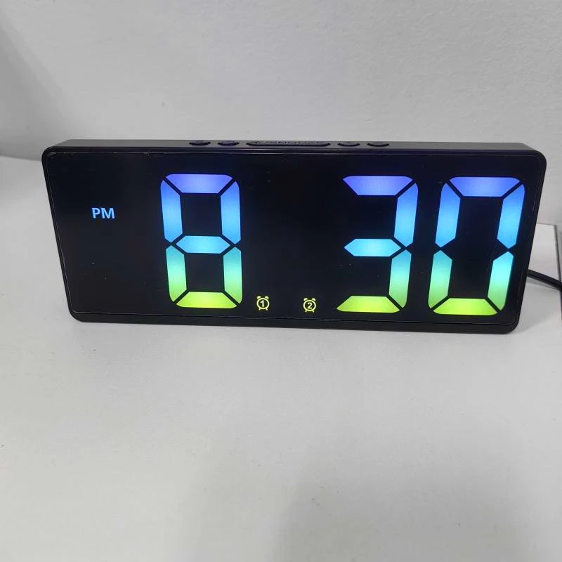 Digital Dual Alarm Clock with Adjustable LED Display
