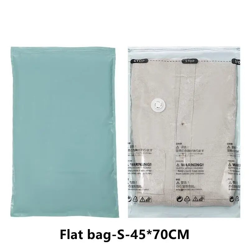 No Need Pump Vacuum Bags Large Plastic Storage Bags for Storing Clothes blankets Compression Empty Bag Covers Travel Accessories 