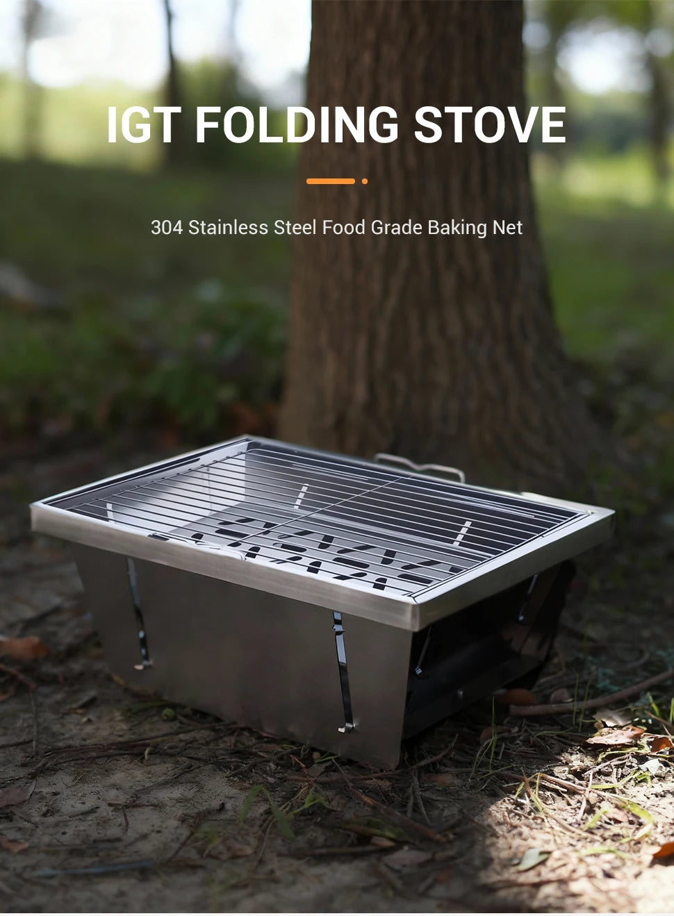 IGT Barbecue Grill Folding Charcoal Stove for Camping