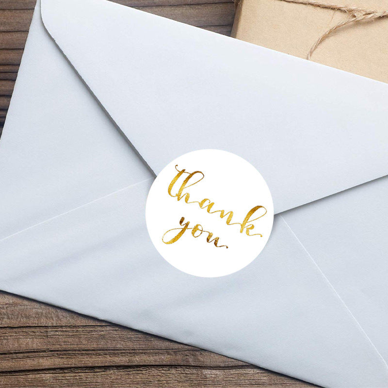 Adesivi rotondi Kraft Grazie – 500 pezzi Etichette in carta naturale