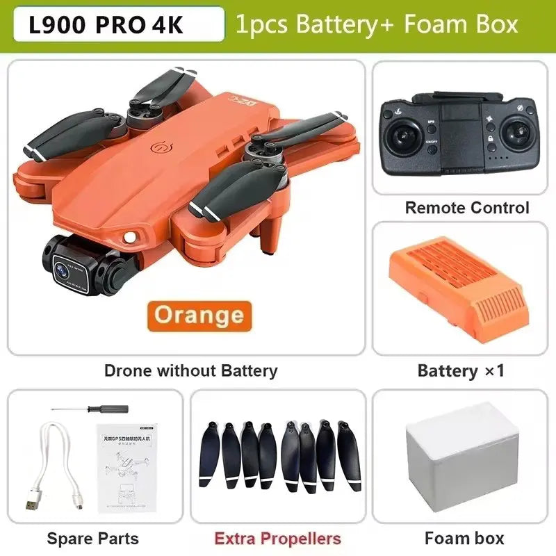 L900 Pro MAX GPS Drone 4K Professional HD Dual Camera 5G Wifi 360° Obstacle Avoidance Brushless Foldable Quadcopter RC Drone Toy 