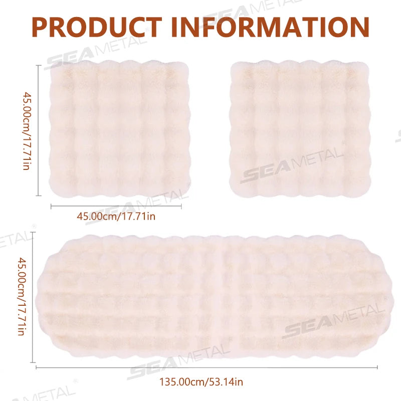 SEAMETAL Ultra-Soft Car Seat Cover Warm Thicken Imitation-Fur Auto Seat Cushion Anti Slip Auto Seat Protector for Sedan Suv Mpv