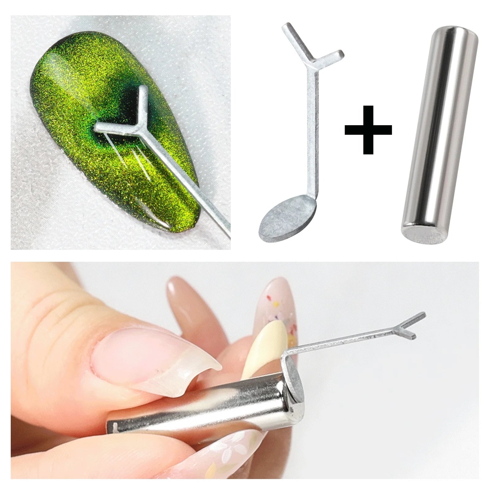 Y-Shaped Cat Eye Nail Polish Magnet Rod Combination Set Nail Art DIY Love Heart Effect Gel Polish Magnet Rod Tool Set 