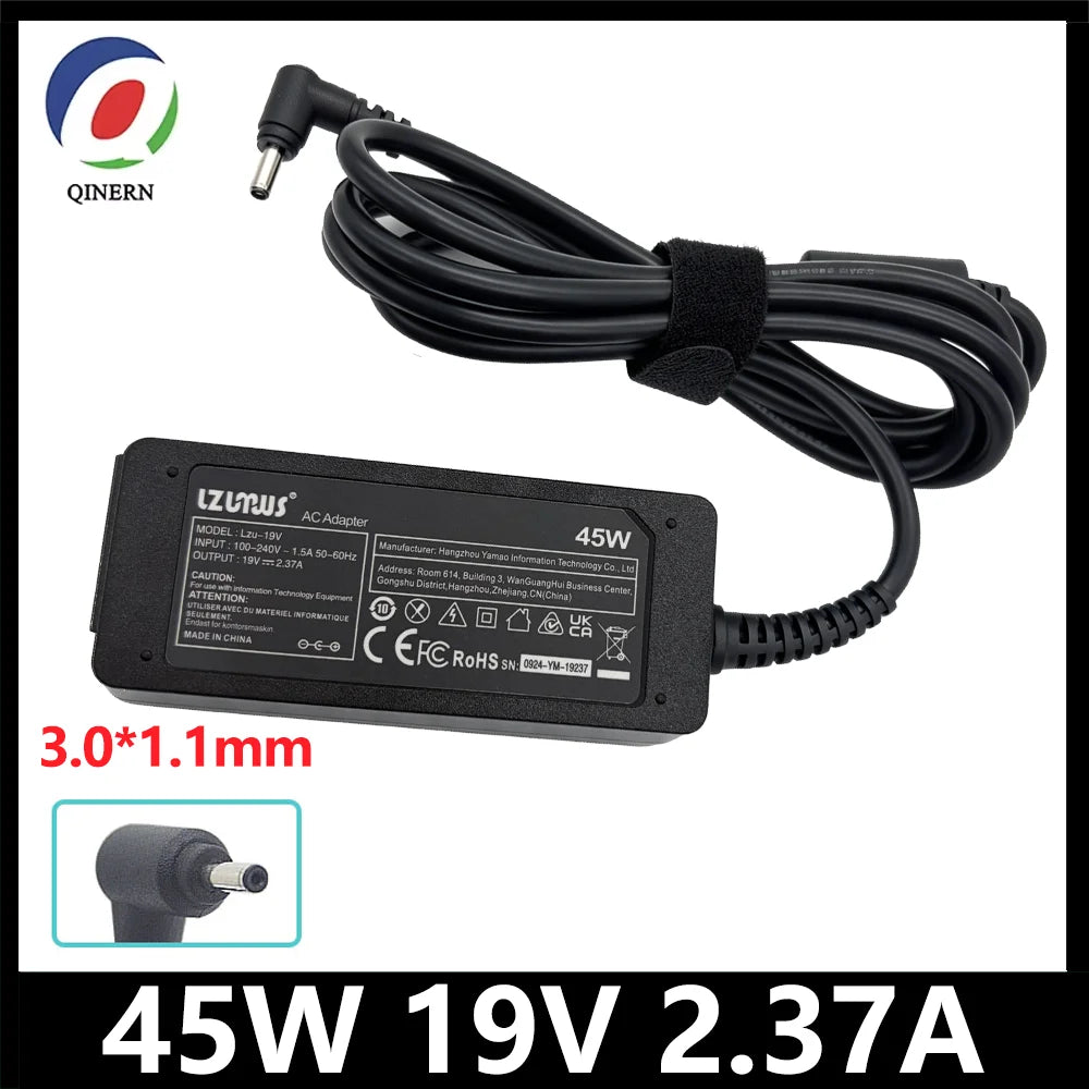 19V 2.37A Laptop Power Adapter, 3.0 x 1.1mm