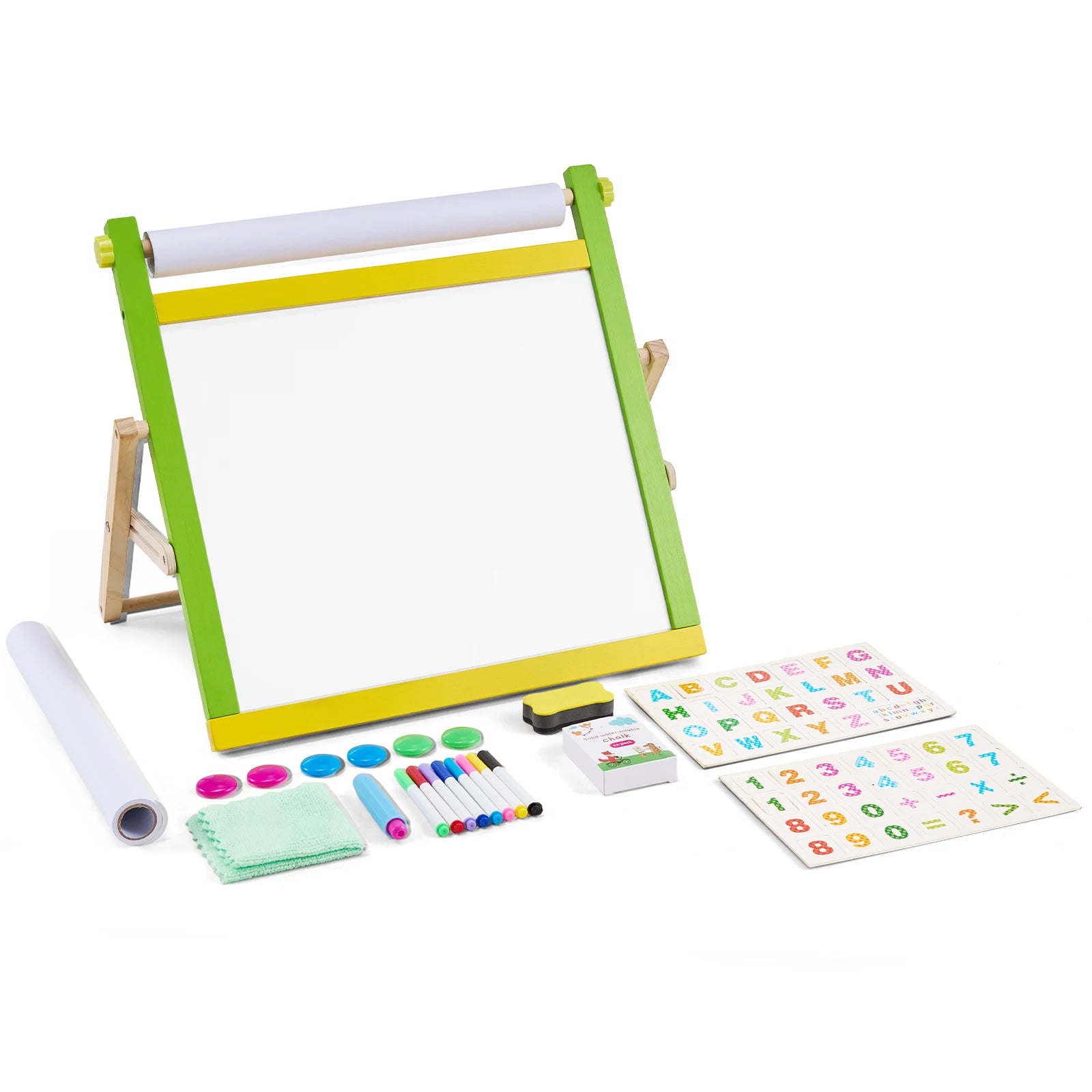 Kinder 3-in-1 doppelseitiges magnetisches Kunststaffelei-Zeichenbrett-Set