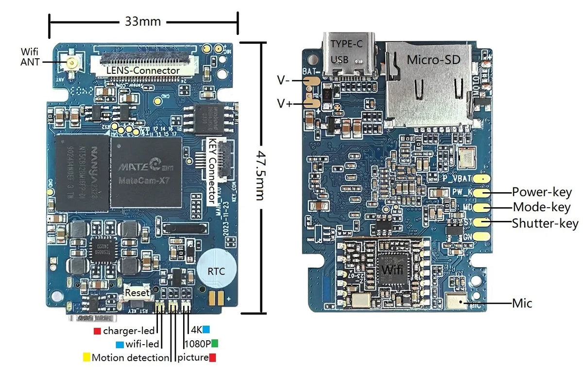 4K 30FPS 13MP WiFi Mini Camera Module