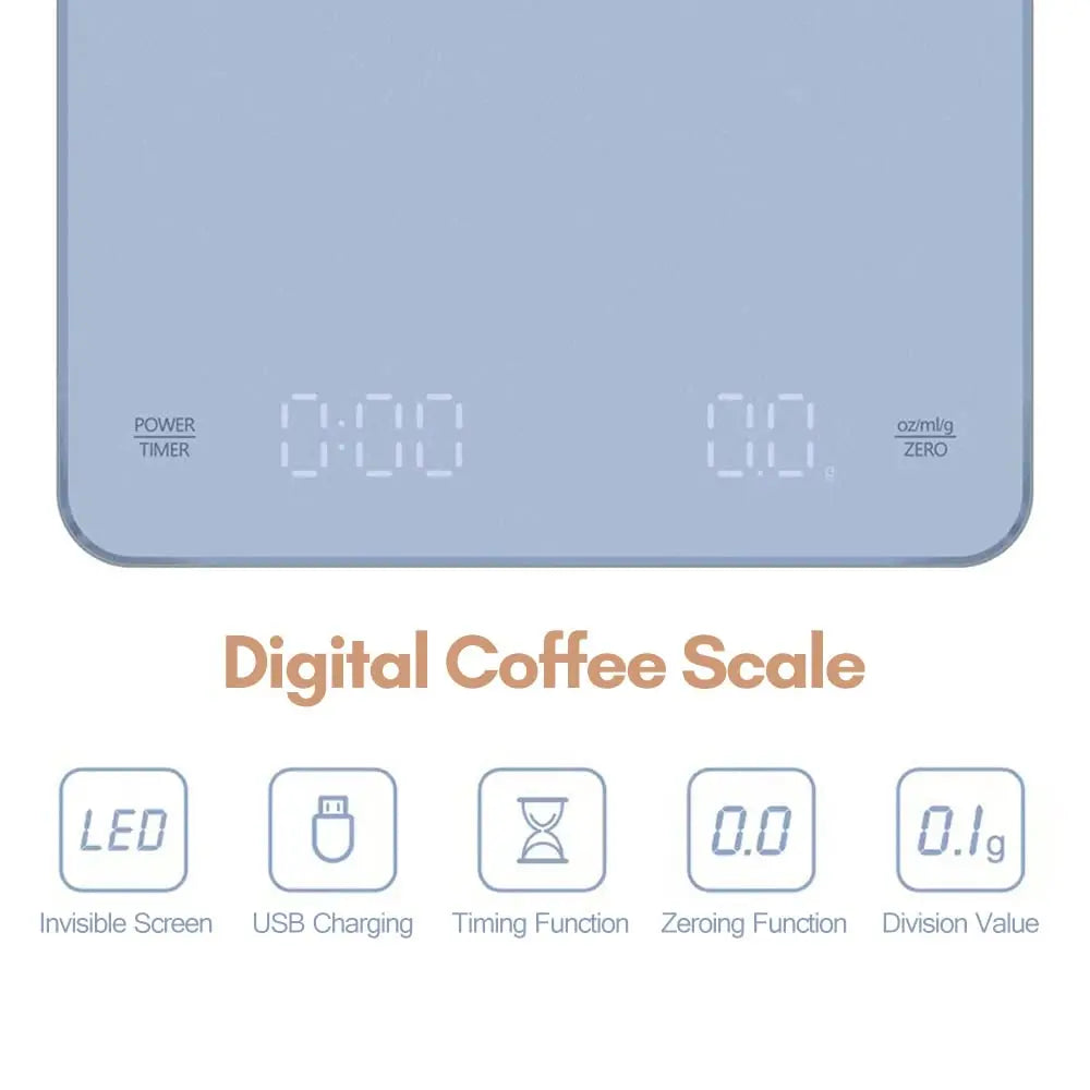 USB Digital Rechargeable Coffee Scale with Timer & LED Screen ☕ 