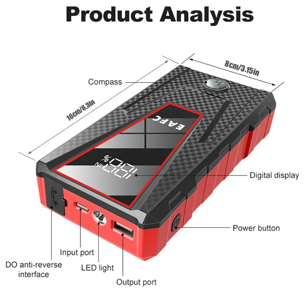 Prenosný štartér auta 1200A Power Banka