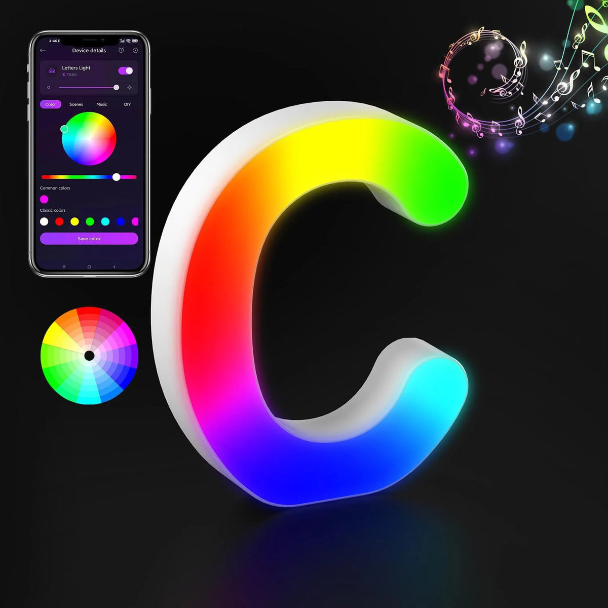 Appstyrt RGB LED-bokstavlampe