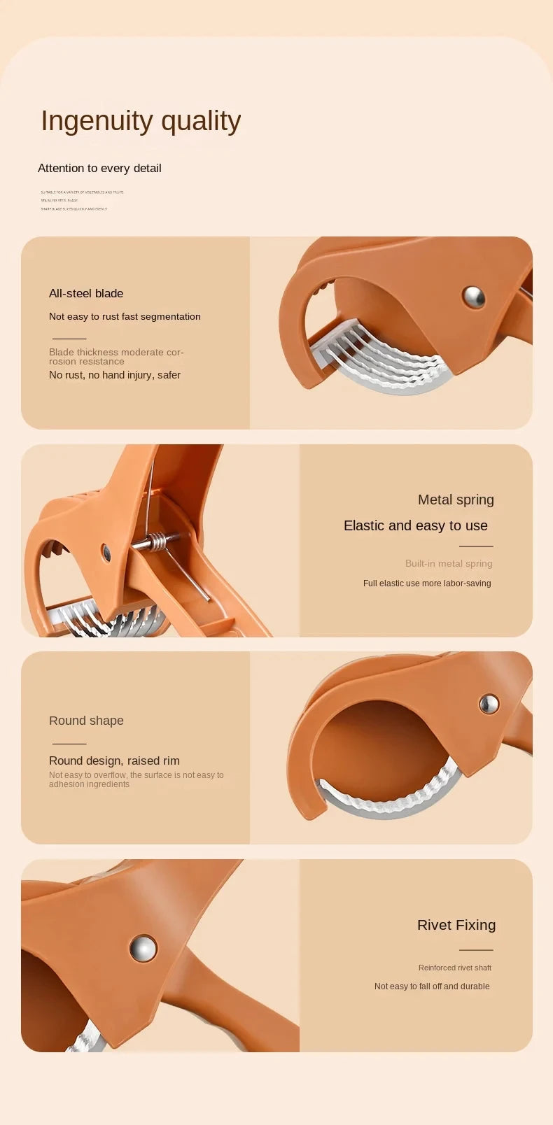 HooFun Kitchen Tools Stainless Steel Vegetable and Fruit Slicer Multi Functional Salad Slicer Kitchen Accessories 