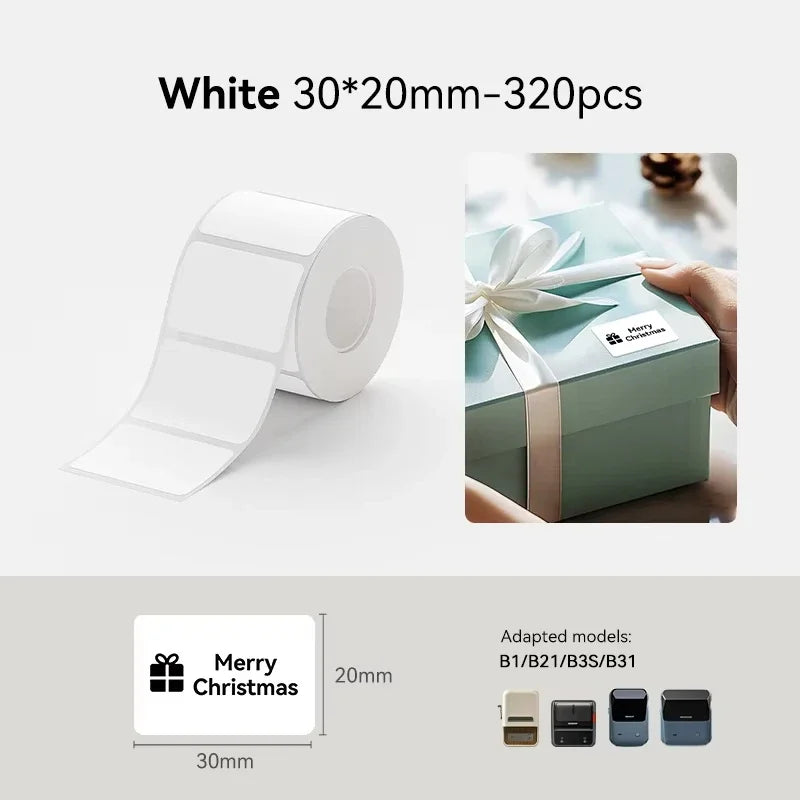 Niimbot etichetă termică 20-50mm lățime, cerc, alb, adeziv, etichetă impermeabilă, hârtie pentru B1 B21, imprimantă mini etichete, maker