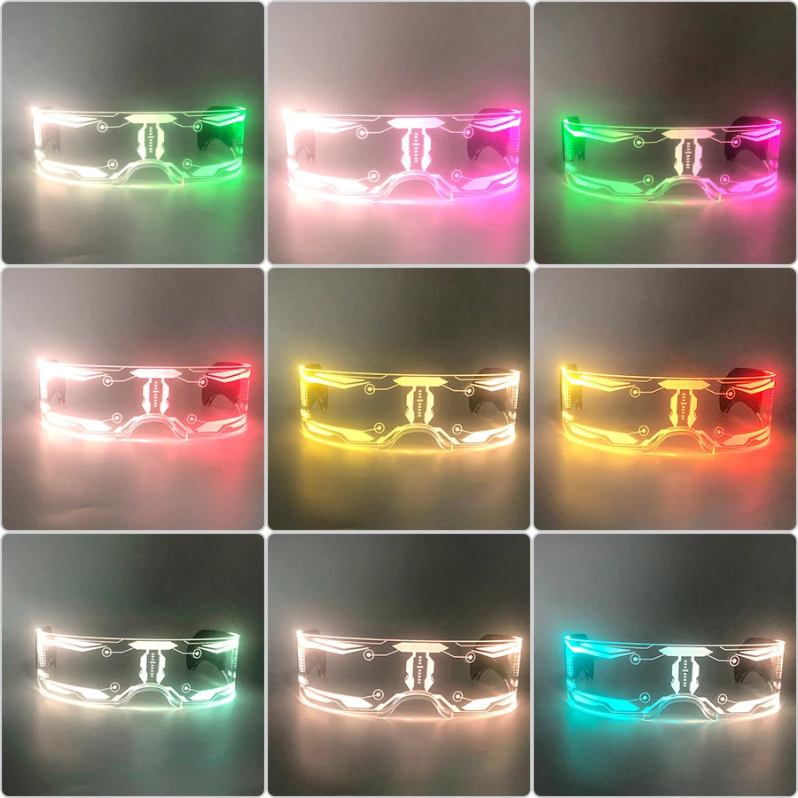 Cool Luminous Colorful LED Light Up Glasses Glowing Neon Light Flashing Party Glasses For Nightclub DJ Dance Party Decor 