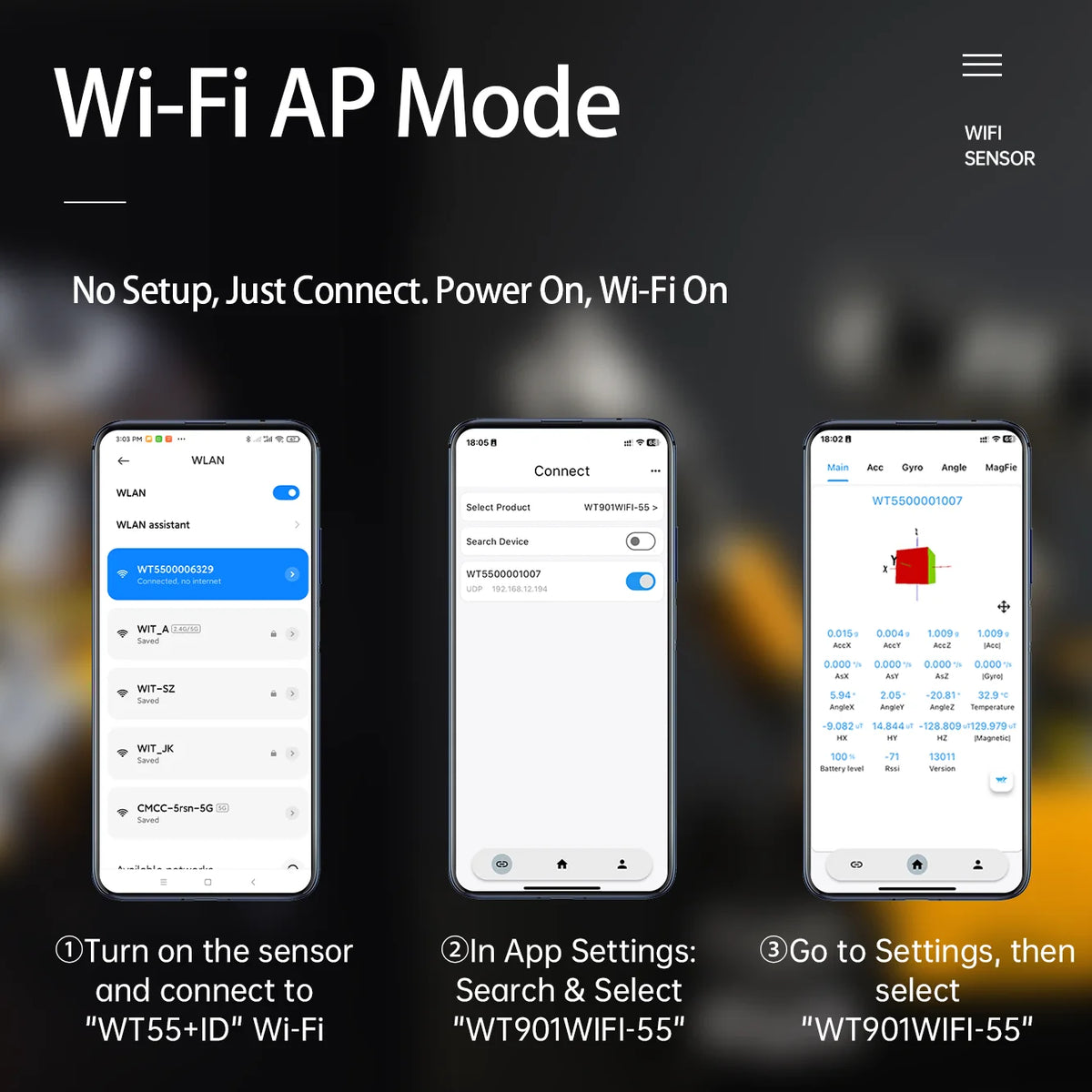 WT901 Wi-Fi Nine-Axis Motion Sensor - Options