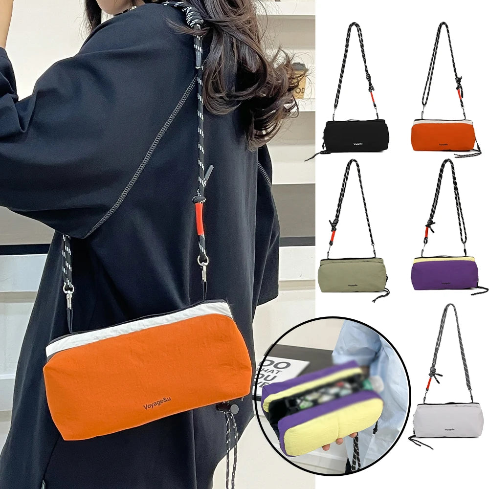 Nylon Crossbody Water Bottle Bag, Lightweight Shoulder Sling