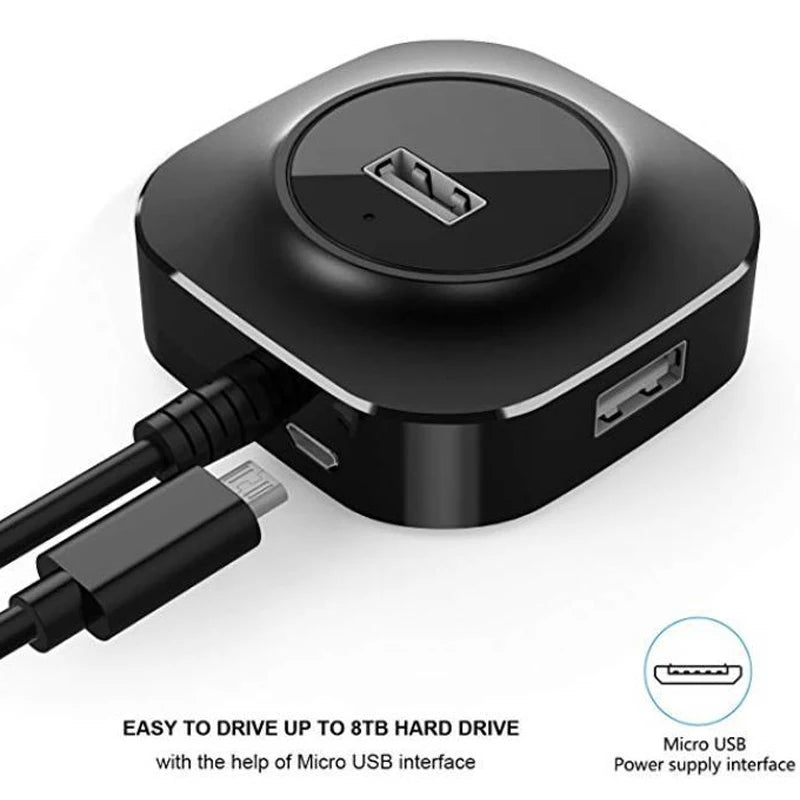 USB hub 4 θυρών με διαφορετικές ταχύτητες, καλώδια 30cm/1m/2m