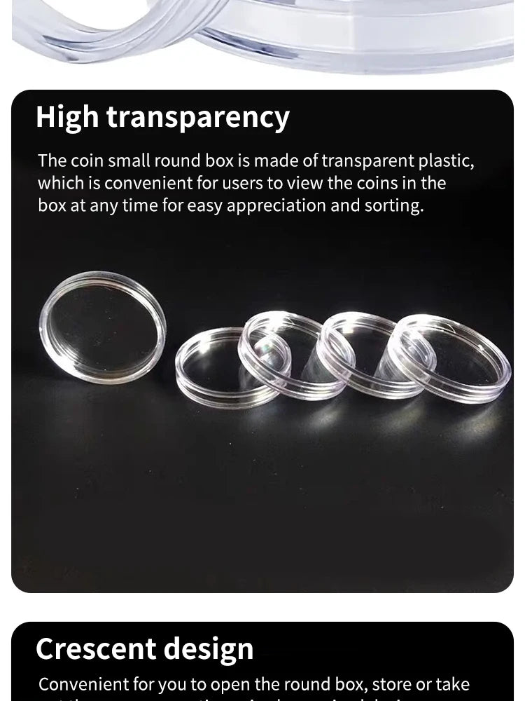 Coin Capsules Round Plastic Coin Collection Box Coin Storage Box Coin Protection Box Christmas, Halloween, Thanksgiving Gift