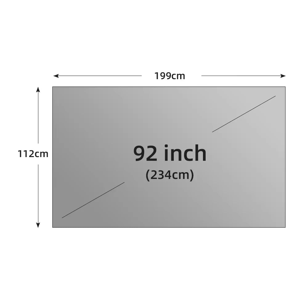 LEJIADA New 16:9 Anti-Light Easy Installation Free Projector Screen Metal Grey Portable ±30° Wide Viewing Angle Home 60-133 Inch