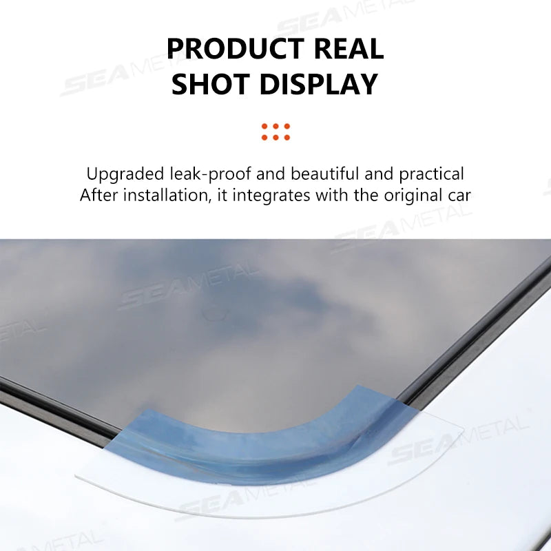 SEAMETAL Car Sunroof Sealing Sticker Transparent Panoramic Sunroof Seal Strip Waterproof Leakproof Roof Edge Gap Filler Strip