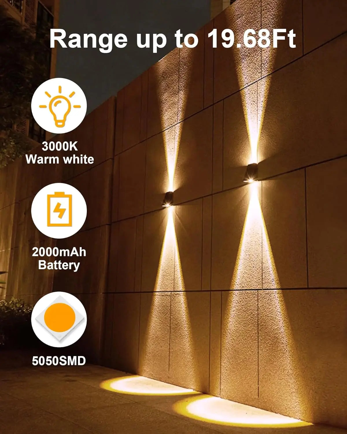 Lampada da parete a LED da esterno a energia solare, modalità multiple