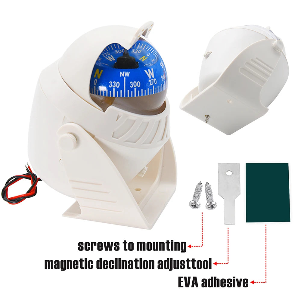 Pomorski kompas z 12 V LED osvetlitvijo