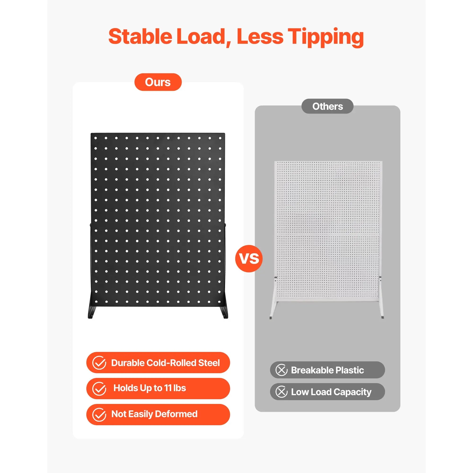 4PCS Tabletop Pegboard Display Stand 17x13in Steel Organizer