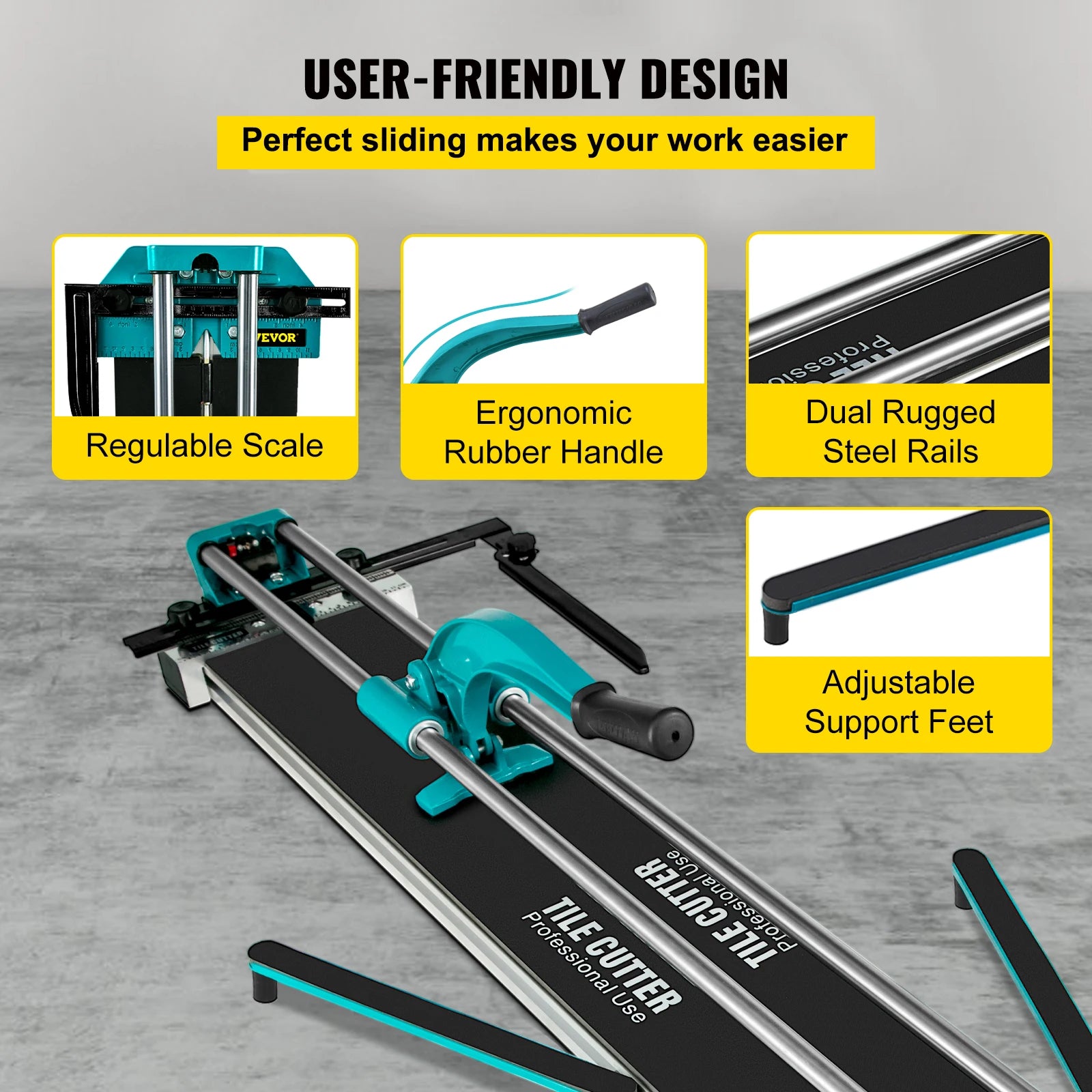 48 Inch Manual Tile Cutter with Laser Guide for Precision Cuts
