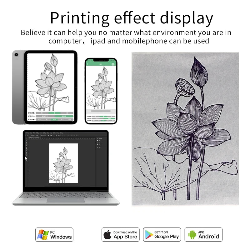 Tattoo Stencil Transfer Printer Machine ATS886 Tattoo Printer Portable Thermal Stencil Maker Line Photo Drawing Printing Copier 