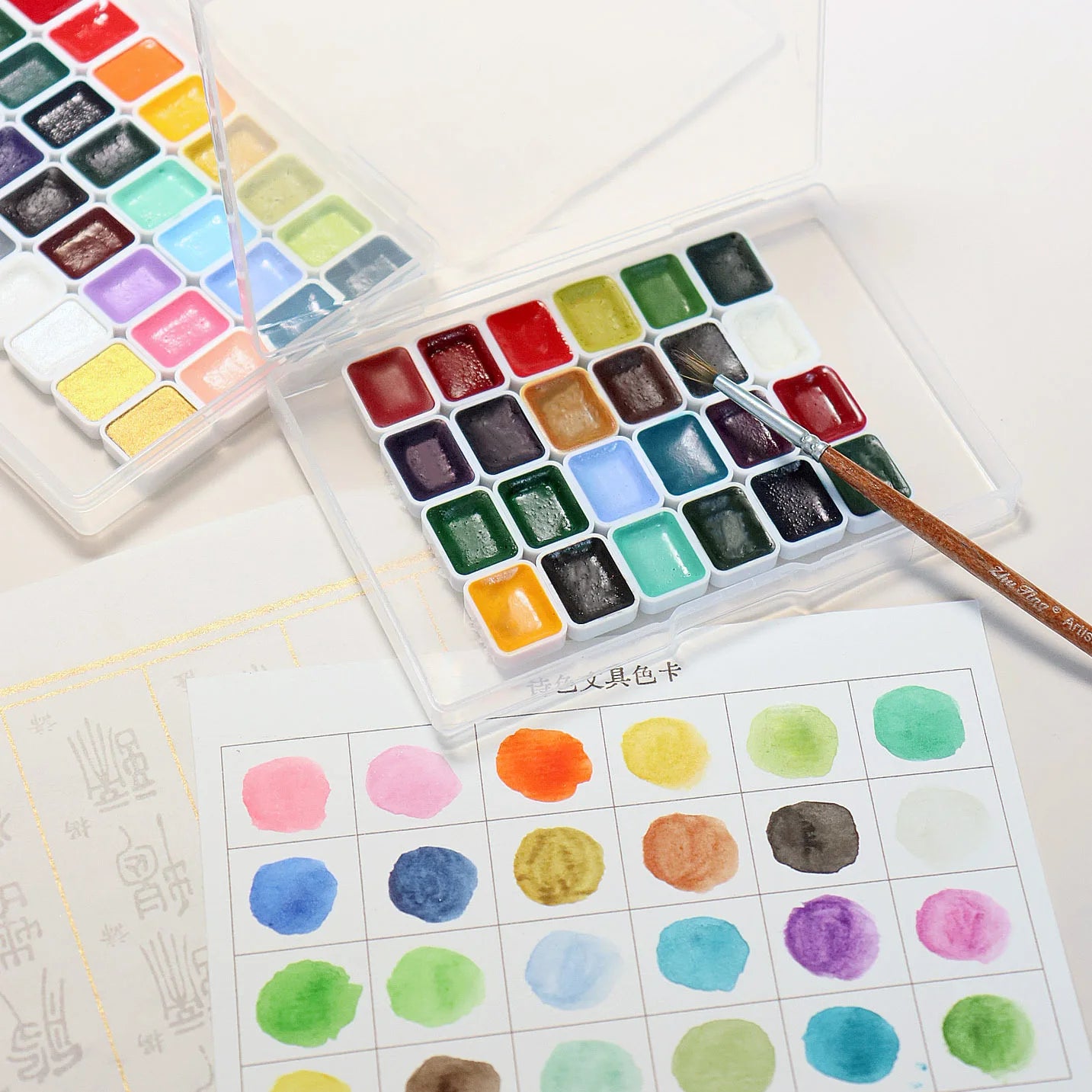 Artists' Professional Granulating Watercolor Set – 48 Colors