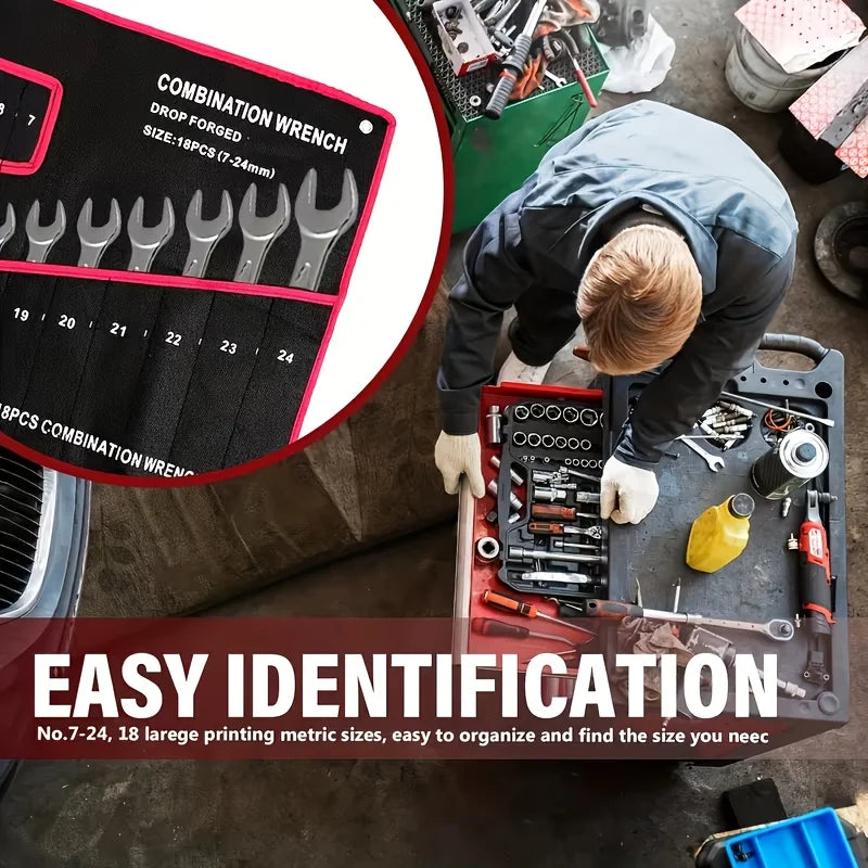 Organisateur d'outils enroulable à quatorze poches