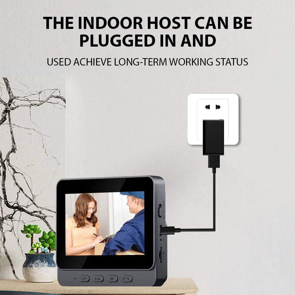 Wireless Video Doorbell with 4.3-Inch Monitor