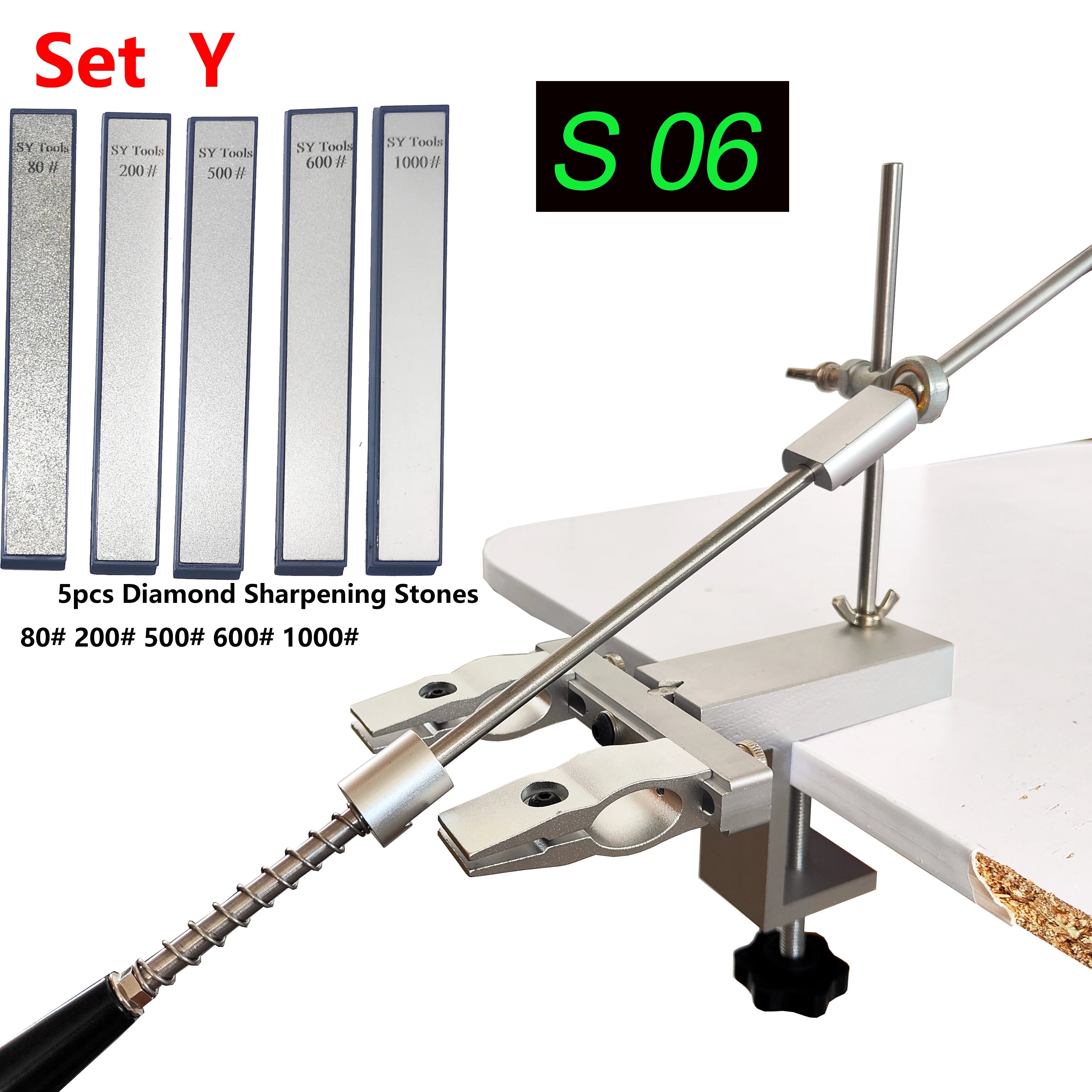 S09 New Design Professional Fixed Angle Apex Knife Sharpener Kitchen Knife tools Knife Sharpening System with diamond stones Set 