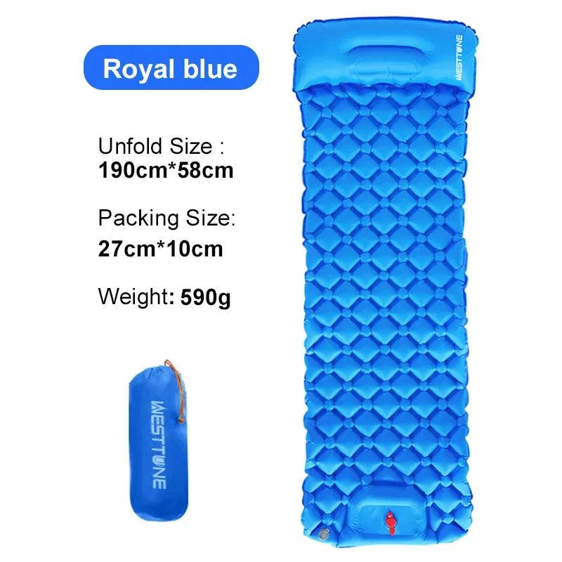 Camping Inflatable Mattress with Built-In Pump and Pillow
