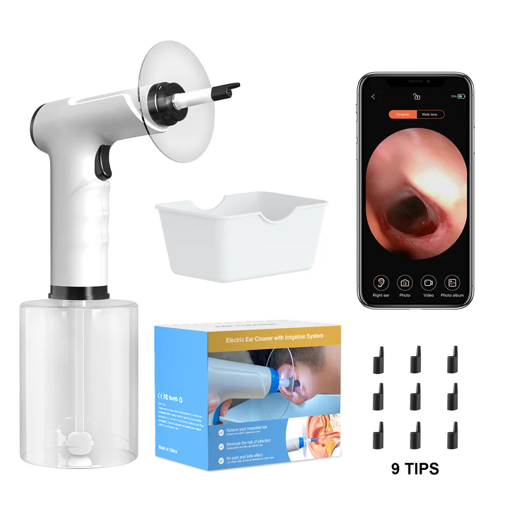 Electric Ear Wax Removal Kit with Soft Spray Safe and Effective Ear Cleaner with 4 Pressure Settings for Ear Wax Irrigation Tool 