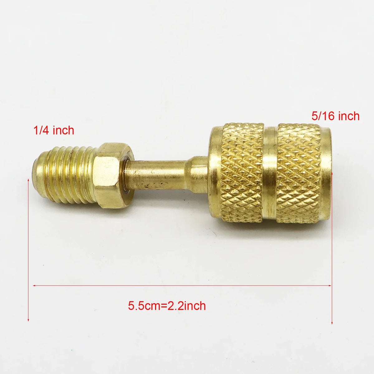 2 x R410A adapterek a légkondicionáló HVAC-hez, 5/16" SAE női to 1/4" SAE férfi flare