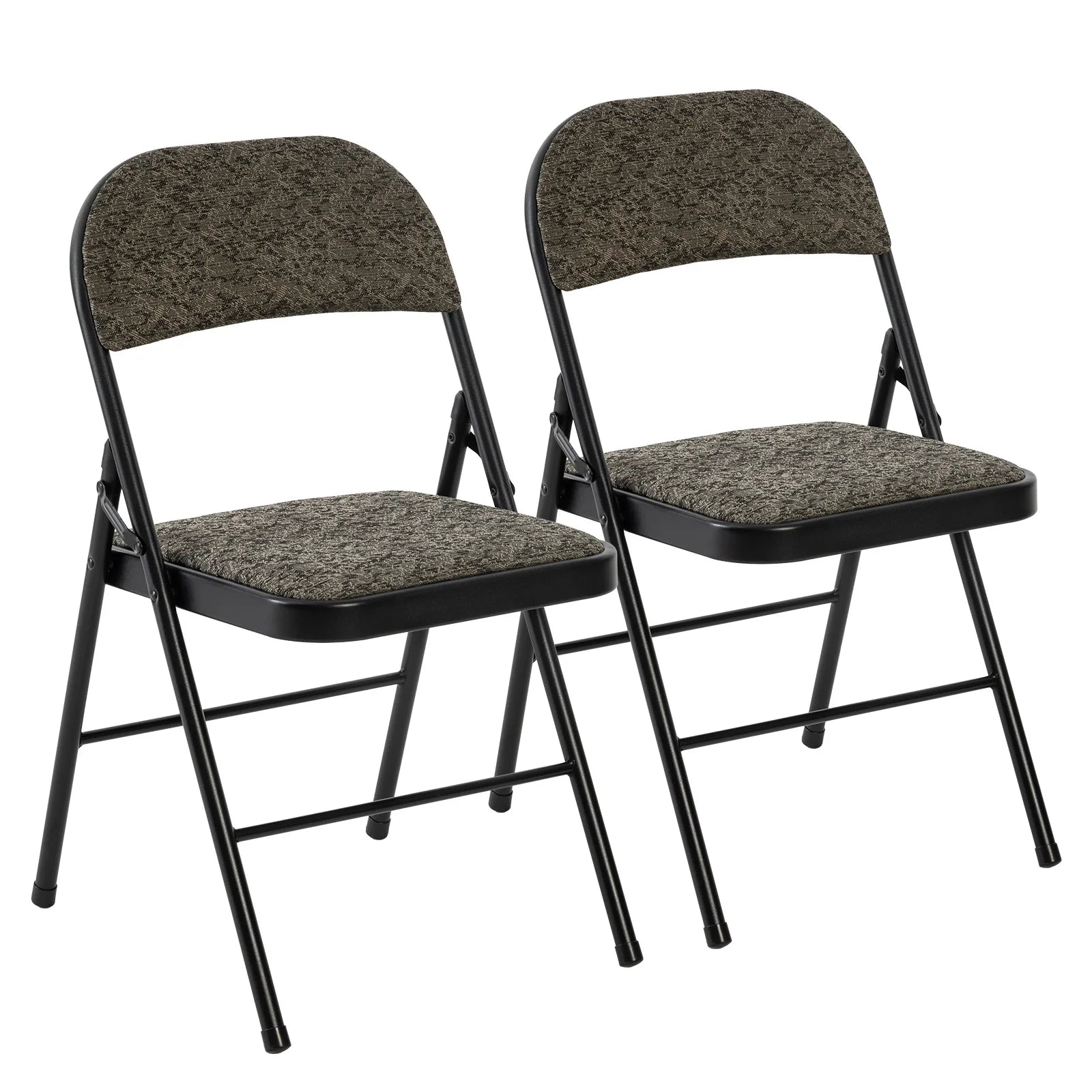 Fabric Folding Office Chairs Set of 2 with Padded Cushion and Steel Frame